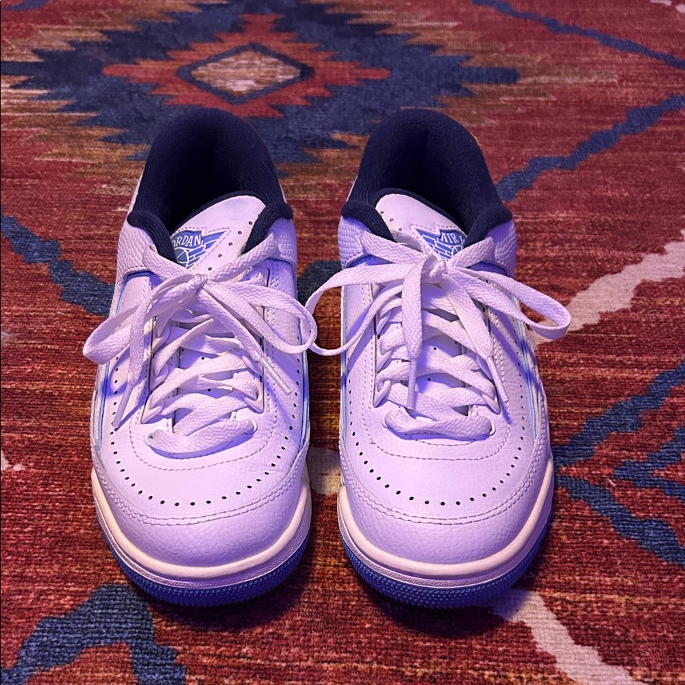 Jordan Kids White and Navy Sneakers